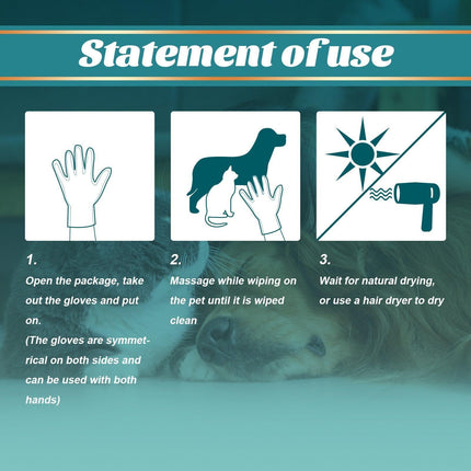 10XPet Cat Dog Dry Washing Gloves Bath Remove Odor Cleaning Decontamination Care - Aimall