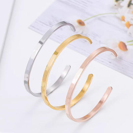 6MM Cuff Bracelet Stainless Steel Twisted Open Bangle Bracelet Men Women Jewlery - Aimall