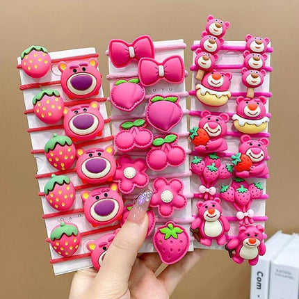 Cute hair bands with cartoon bear and strawberries design