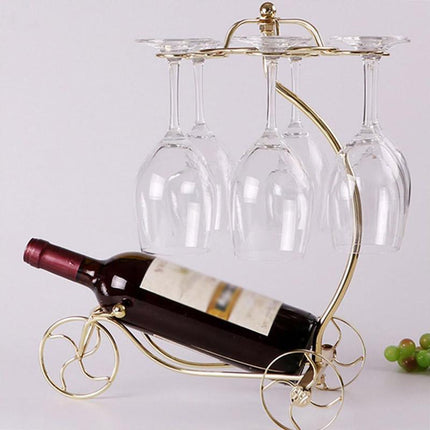 Iron Wine Bottle Holder Rack Wine Cooler Stand Decorative Storage Display
