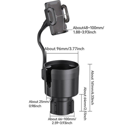 2 in 1 Car Phone Holder and Cup Holder Drink Organiser Water Bottle Holder