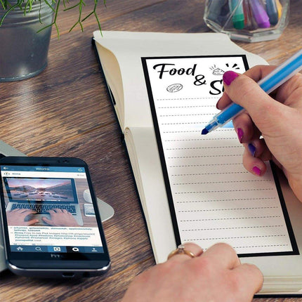 4 Pack Fridge Memo Pads with Pen Clips and Sticky Notepad Sheets 50 Pages