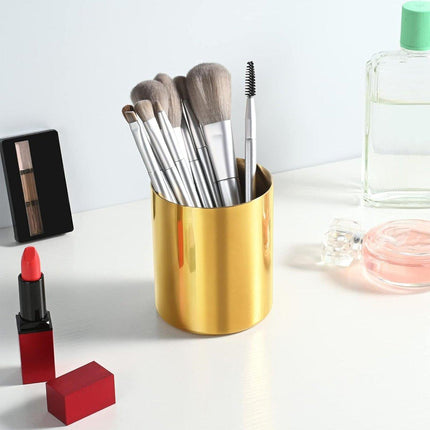 Stainless Steel Round Pen Holder Desk Organizer Stationery Storage for Office
