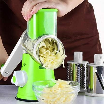 Kitchen Vegetable Fruit Slicer Cutter Shredder Food Manual Rotary Grater Chopper - Aimall