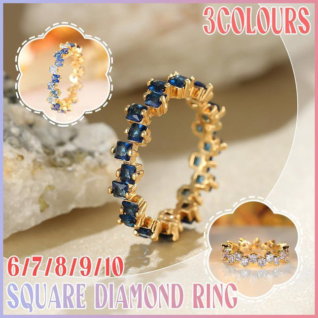 Square Design 1.2ct Simulated Diamond Women Engagement Ring Rose Gold Plated - Aimall