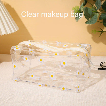 2PCS Large Capacity Transparent PVC Travel Bag Women Portable Wash Storage Bag