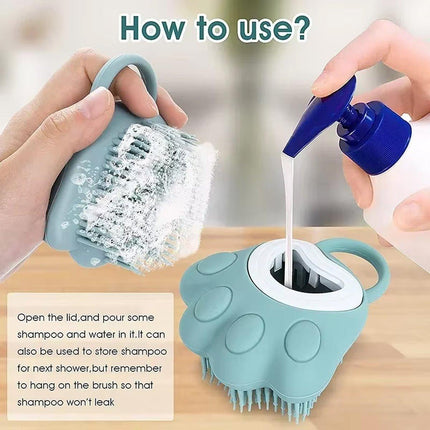 Silicone Bathing Brush Multifunctional Pet Hair Washing Brush Massage Scrubber