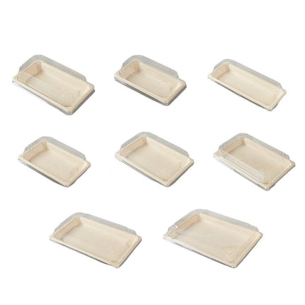 50pcs Eco-Friendly Sushi Box Rectangular Biodegradable Lunch Packaging Plate
