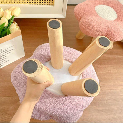 Small Flower Short Stool for Entryway or Living Room Shoe Bench or Footrest