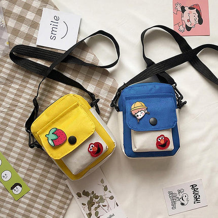 Sesame Street Crossbody Bag Canvas Cartoon Satchel Student Shoulder
