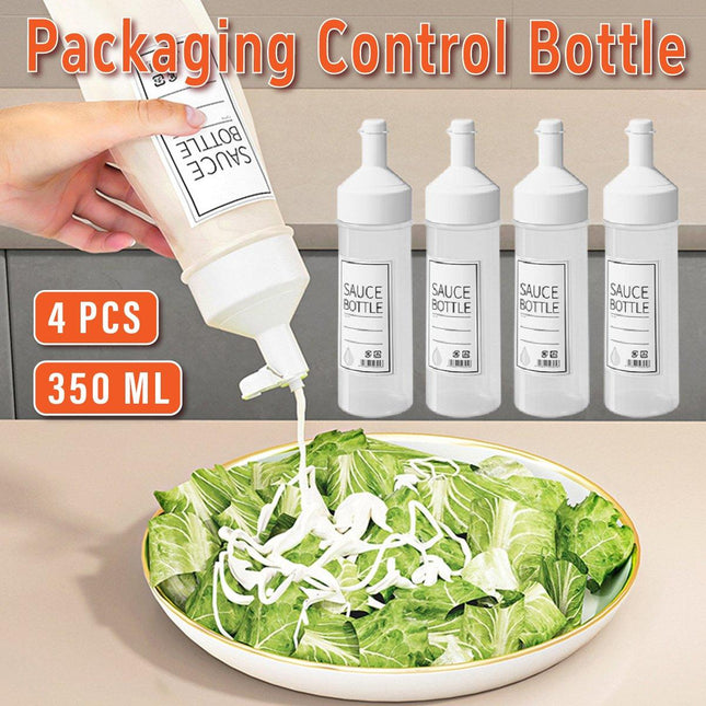 4pcs 350ml Kitchen Squeeze Jam Jars Controlled Dispensing Measuring Jar Multi