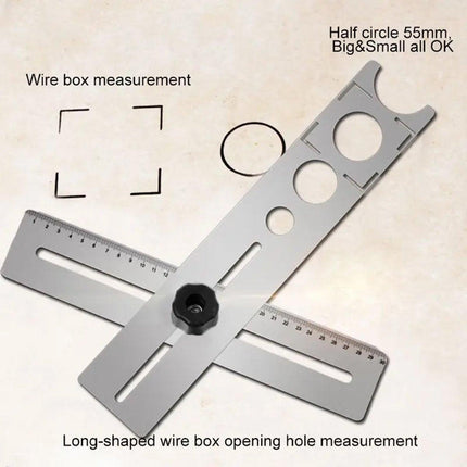 Universal Multifunctional Punch Positioner Hole Measuring Tool for Woodworking