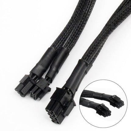 Dual Mini 6 Pin to 8 Pin PCI-E Video Card Power Cable Y Splitter 18AWG Mac Pro - Aimall