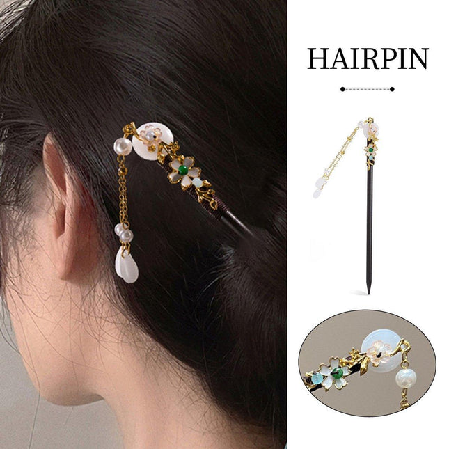 Traditional Chinese Style Moon Fringe Hairpin Women Hanfu Hair Accessories