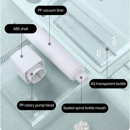 5Pcs Leak-Proof Travel Bottles Transparent Rotary Vacuum Press Lotion Container