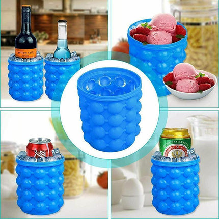 Silicone Ice Cube Magic Maker Revolutionary Space Saving Ice Tray Bucket - Aimall
