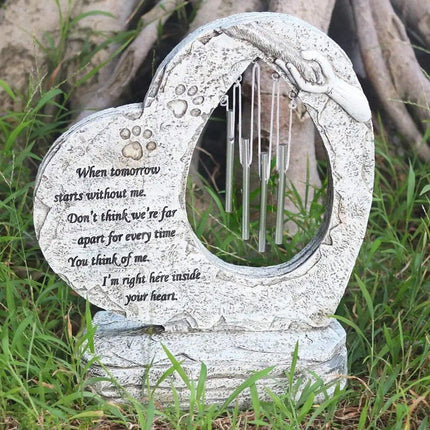 Wind Chime Pet Memorial Headstone Outdoor Garden Decoration for Remembrance
