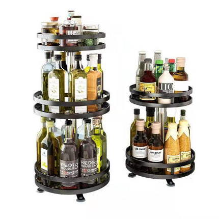Kitchen Rotating Spice Rack Triple Layer Countertop Organizer Storage Shelf