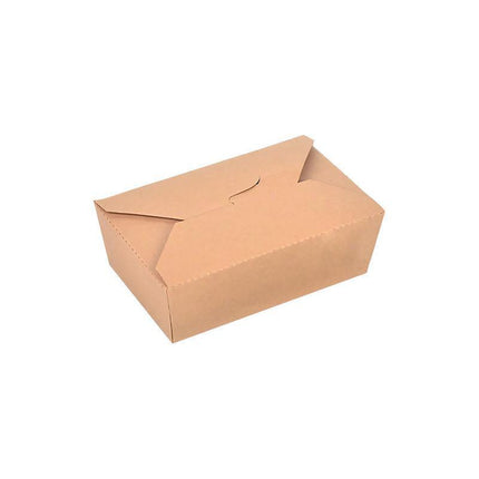 Kraft Brown Noodle Food Lunch Box Flat Deli Takeaway Disposable Container 200PCS - Aimall