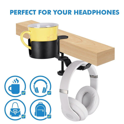 360-degree Rotating Metal Earphone Holder Desk Cup Storage Rack Headphone Stand