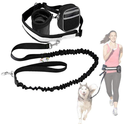 Pet Running Belt Multicolour Reflective Waist Pack with Traction Rope and Collar