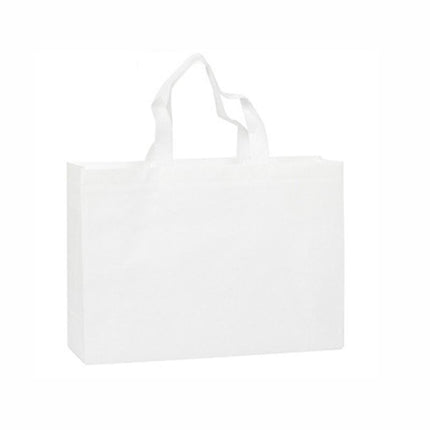 100X Reusable Shopping Bags Tote Bag Washable Eco Friendly Non Woven Folding Bag White - Aimall