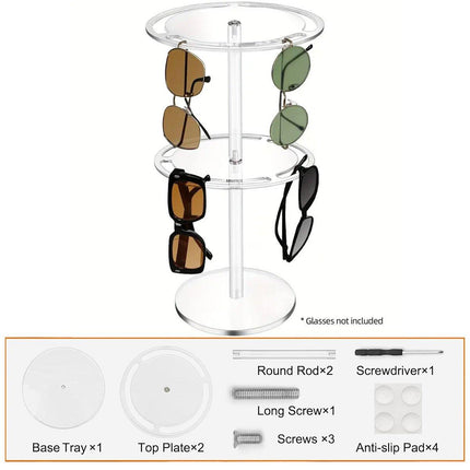 360 Degree Rotating Eyeglasses Display Stand Desktop Holder Organizer Glasses Storage
