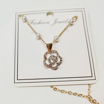 Pearl Flower Bracelet Women Bracelets Charm Hand Chain Titanium Steel Chain - Aimall