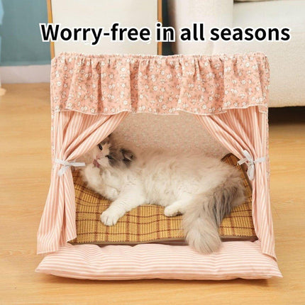 Cat Tent Pet Kennel Dog House Bed Removable Washable Foldable Comfortable Design