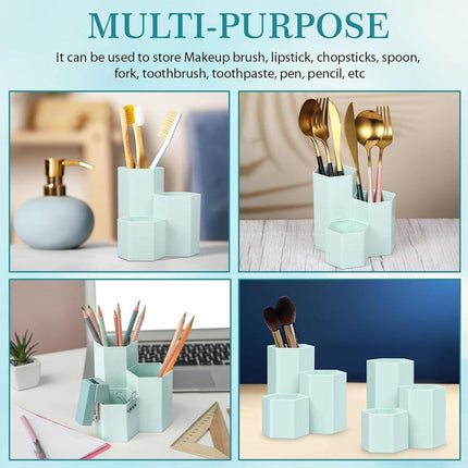 2pcs Hexagonal Pen Holder Desktop Organiser Storage Box Office Desk Accessories