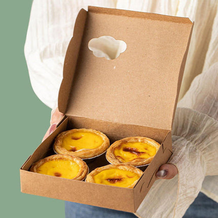 40PCS Cute Egg Tart Paper Boxes for Bakery Packaging Desserts Pastry Cupcakes