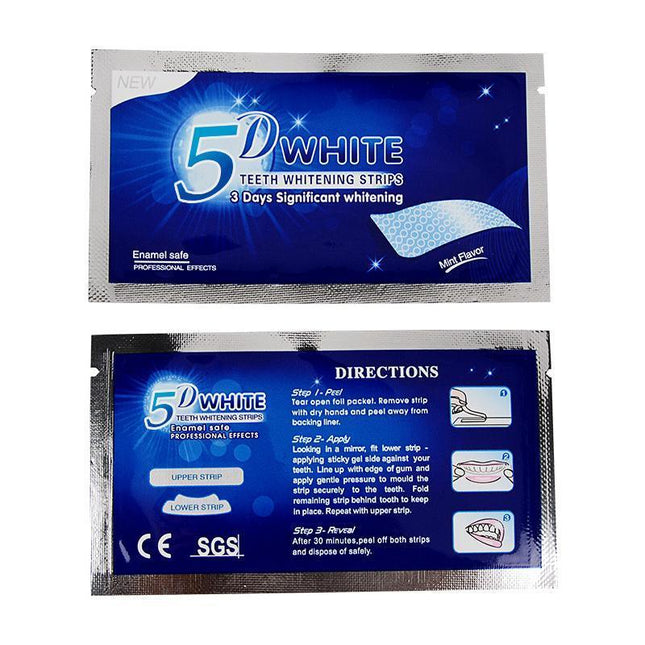 5D Teeth Whitening Strips Pro Safe White Tooth Clean Gel Bleach Dental Strength - Aimall