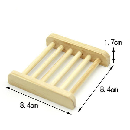 10x Natural Wooden Bamboo Holder Storage Soap Dish Tray Soap Rack Box Dishes - Aimall