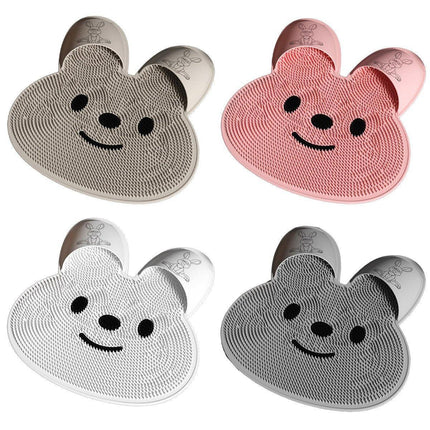 Silicone Foot Scrubber Rabbit Tub Mat Suction Cup Exfoliating Brush Cleaning Mat