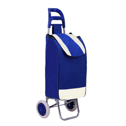 1X Shopping Cart Carts Trolley Foldable Bags Luggage Wheels Folding Basket - Aimall