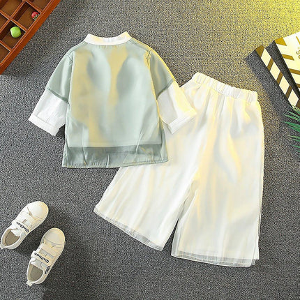 Chinese Traditional Hanfu Autumn Outfit for Boys Girls Festival Costume
