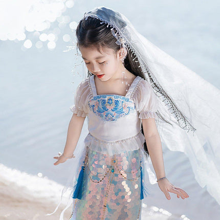 Summer Princess Hanfu Dress for Girls Cute Chinese Traditional Outfit