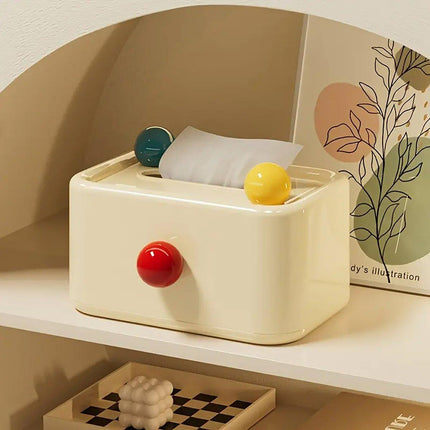 Cute Tissue Box with Lid Dustproof Paper Drawer Organizer for Living Room Table