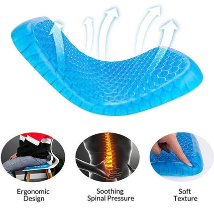 Gel Honeycomb Seat Comfort Cushion Flex Back Support Spine Protector Pain Relief - Aimall