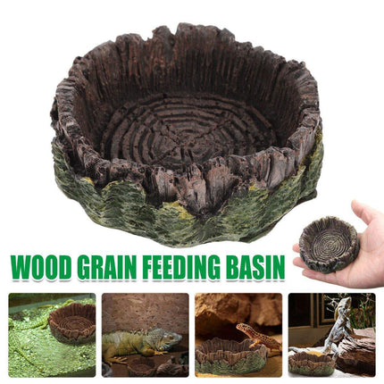 Reptile Drinking Basin Resin Turtle Snake Lizard Feeding Dish Bowl Water Feeder