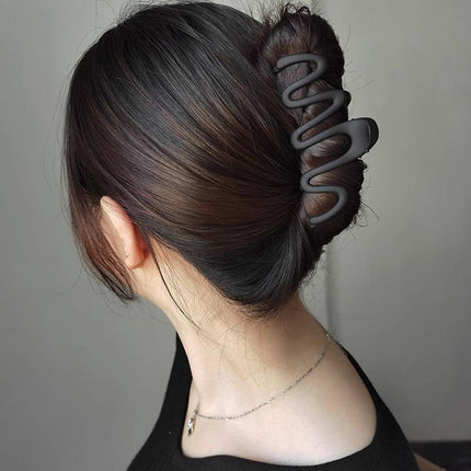 Wave Shark Clip Hair Clip Matte Shark Clip Ponytail Hairpin Crab Simple DIY - Aimall