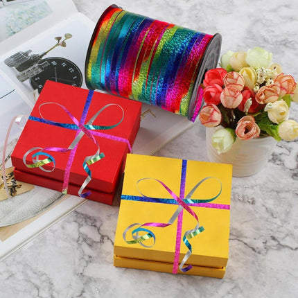 400m Glitter Laser Ribbon for Balloons Birthday Party Banners Pull String Tie