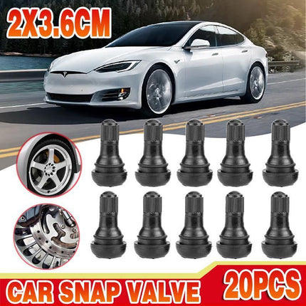 10x TR412 Car Auto Snap In Tyre Valve Rubber Tubeless Short Valve Stems - Aimall