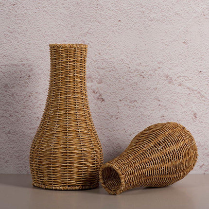 Imitation Rattan Woven Vase Decorative Flower Vase Arrangement for Home Decor