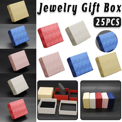 25X Jewelry Gift Boxes Shell Pattern 7.5CM Small GiftBox Empty Jewelry With Foam