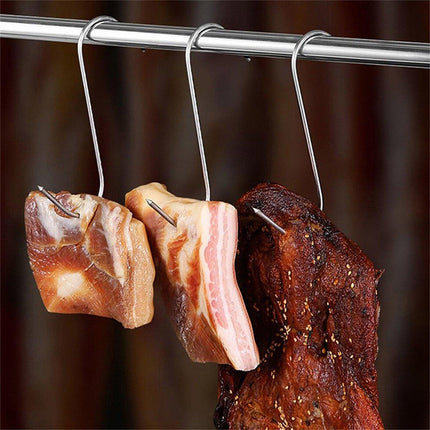10PCS Steel S Meat Hooks for Beef Pork Lamb Roast Duck BBQ Grill Oven Hanging