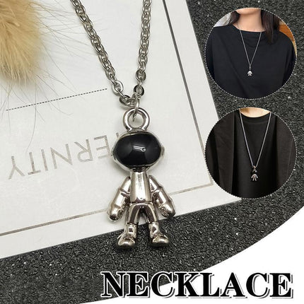 Hip Hop Titanium Steel Astronaut Pendant Necklace Men Women Child Gift - Aimall