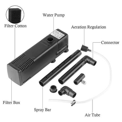 ECO 4 in 1 Fish Tank Aquarium Submersible Water Power Filter Pump /Carbon Cube - Aimall