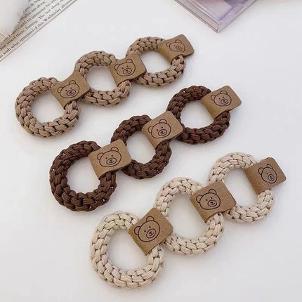 Mixed Color Braided Hair Ties Rope Elastic Rubber Bands Women's Hair - Aimall