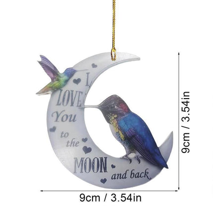 Animal in the Moon Hanging Ornament Car Rear View Mirror Gift Pendant Home - Aimall